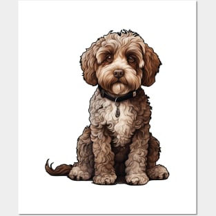 Lagotto Romagnolo Dog Illustration Posters and Art